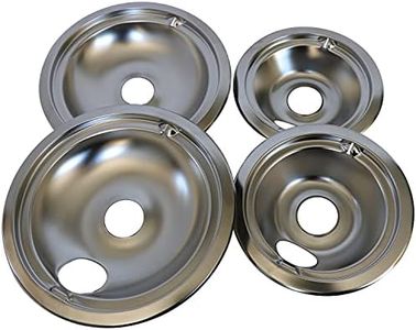 Kitchen Basics 101: Made in the USA 4 Pack (2) 6" and (2) 8" Chrome Burner Drip Pan Bowls Replacement for GE GE68C