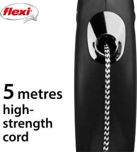 flexi New Classic Retractable Dog Lead, Medium, Black