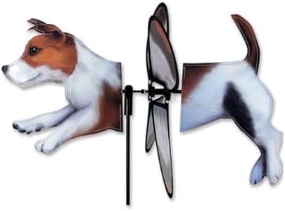 Premier Kites Petite Wind Spinner for Patio, Lawn, Garden | 100% Rain & UV Resistant Polyester - Aerodynamic, Sturdy Long Lasting Dog Wind Spinner (Jack Russell)