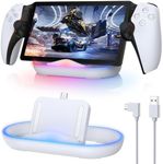 FASTSNAIL Charging Stand for PS Portal Remote Player, Portable Charge Dock Station with 14 RGB Light Modes and Type-C Cable, Charge Base Holder Accessories for PlayStation 5 Portal Console