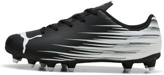 PUMA ATTACANTO Firm, Artificial Ground Soccer Cleats Sneaker, Black-White AH25, 6 US Unisex Big Kid