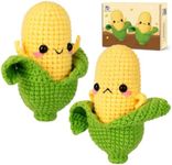CROCHETTA Crochet Kit for Beginners - Crochet Starter Kit with Step-by-Step Video Tutorials, Learn to Crochet Kits for Adults and Kids, DIY Knitting Supplies, 2 Pcs Corn(40%+ Yarn)