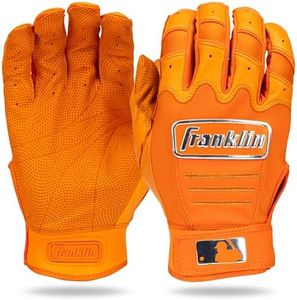 Franklin Sports MLB Batting Gloves - CFX Pro Adult + Youth Batting Gloves Pair - Baseball + Softball Batting Gloves - Official MLB Baseball Batting Gloves - Orange Chrome - Medium