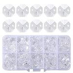 Lot 100pcs Clear Glass Octagon Beads - LONGWIN Crystal Chandelier Parts Replacement Beads DIY Lamp Hanging Pendant Suncatcher Beads