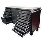 Seville Classics Ultra HD 12-Drawer Rolling Workbench With Stainless Steel Top