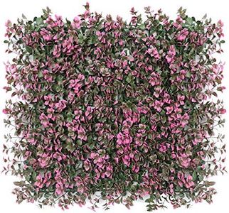 ECOOPTS 20" x 20" Artificial Ivy Fence Greenery Panel Laurel Boxwood Privacy Fence Ivy Screen Decoration for Home Backyard Patio Indoor Outdoor (Carnea Pink, 6 Pieces)