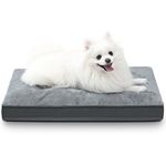 Dog Crate Bed Waterproof Deluxe Plush Dog Beds with Removable Washable Cover Anti-Slip Bottom Pet Sleeping Mattress for Large, Medium, Jumbo, Small Dogs, 23 x 17 inch, Gray