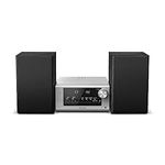 Panasonic SC-PM702EB-S Neat Micro Hi-Fi Compact Stereo System with CD, DAB+/FM Radio, USB and Bluetooth, 80W Speakers, Bass Control, Silver.