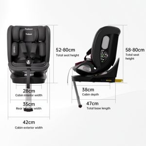 Feakaou 360° Rotating Car Seat – Black Convertible Baby Seat