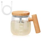 Xugoox Self Stirring Coffee Mug, 400ml Electric Mixing Cup High Borosilicate Glass Stirring Coffee Mug Portable Waterproof Automatic Mixing Cup for Home Office Coffee Milk