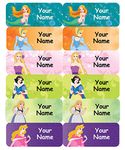 Smile Labels | Personalized Medium Name Label Stickers – Pack of 24 Waterproof Labels for School Kids – Used on Water Bottles, Snack Boxes etc. (Size: 50mm x 20mm) (Princess)