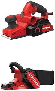 CRAFTSMAN Electric 6 Amp Handheld Planer for Woodworking, with Blades, Edge Guide, and Dust Bag (CMEW300) with Electric 7 Amp Belt Sander, 3-in. x 21-in., Corded (CMEW213)