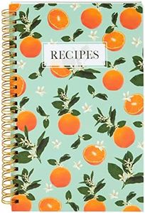 Pipilo Press Blank Recipe Book to Write in Your Own Recipes, 120 Pages, 8 Sections, Floral and Orange Theme, Laminated Hardcover (5.5 x 8.5 In) - Recipe Blank Book - Spiral Recipe Book