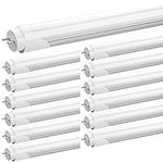 CNSUNWAY T8 LED Tube 4FT, 22W 2400LM 6500K, Type B Light Bulb, Ballast Bypass, Dual-Ended Power, Bi-Pin G13 Base, Frosted Cover, T8 T10 T12 Fluorescent Tubes Replacement, Garage Shop Lights (12-Pack)