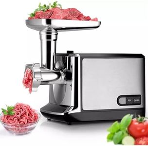 Meat Grinder, 650W Max Stainless Steel Food Grinder Electric Heavy Duty Meat Mincer Machine with 2 Blades, 3 Plates