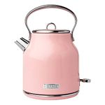 Haden Heritage 75043 Retro Stainless Steel Tea Kettle, Hot Water Kettle Electric Kettles for Boiling Water, 1.7L English Rose Electric Tea Kettles Automatic Shut Off, Boil-Dry Protection Tea Pots