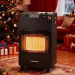 BTGGG Portable Gas Heater 4.2kw Calor Gas Heaters Indoor,Infrared Heating & Electric Ignition Mode Gas Heaters with Wheels comes with Free Hose and Regulator for Home Outdoor,Black(42 x 30 x 73cm)