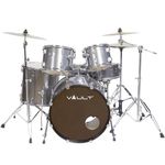 Vault Groover 22" 5-Piece Acoustic Drum Kit with Hardware, Cymbals & Throne - Black