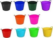 42 LITRE FLEXI BASKET -LARGE TUB -GARDEN -CONTAINER -FLEXIBLE STORAGE BUCKET INDOOR LAUNDRY KITCHEN OUTDOOE - RANDOM COLOUR ASSIGNED ([ Set of 3 ])