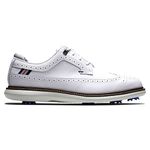 FootJoy 57910070M Men's Traditions Shield-Tip Golf Shoe, 7 UK Medium, White