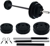 Adjustable Barbell Weight Set, Adjustable Free Weights for Home and Gym Workout,40LB, Black