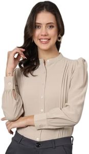 Sharma Group Women's Relaxed Fit Solid Cotton Blend Shirts