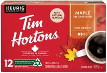 Tim Hortons Maple Coffee, Single Serve Keurig K-Cup Pods, Flavoured Medium Roast, 12 Count