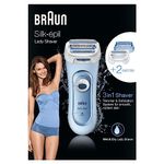 Braun Silk-épil 5 Lady Shaver, 3-in-1 Electric Shaver, Trimmer and Exfoliation System, Wet & Dry, 5-160, Blue