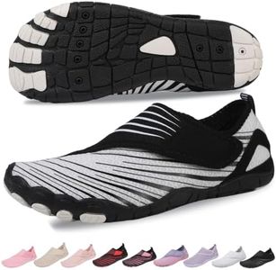 IEIRYE Voyabarefoot Shoes for Women Men 2026 Upgrade Wide Toe Box Barefoot Hiking Sandals,Non-Slip Adjustable Water Shoes for Beach Walking Travel, Comfortable Slip On Walking Shoes Black White