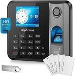 HapAttend Time Clock, Time Clocks for Employees Small Business with Fingerprint, RFID and PIN, H1 Standalone Biometric Time Attendance Punch Machine with 5 RFID Cards (0 Monthly Fees)