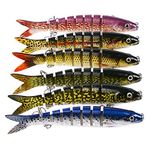 CHSEEO 1PC Multi-jointed Fishing Lure Hard Bait Fishing Hooks Multi-segments Swimbaits Artificial Lures for Bass Walleye Yellow Perch Pike Roach Trout Muskie (Random Colour) #3