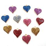 FAIRYGATE Heart Pendant Necklace 30Pcs Stone Crystal Chakra Beads for DIY Charms for Jewellery Making Assorted Color A6610