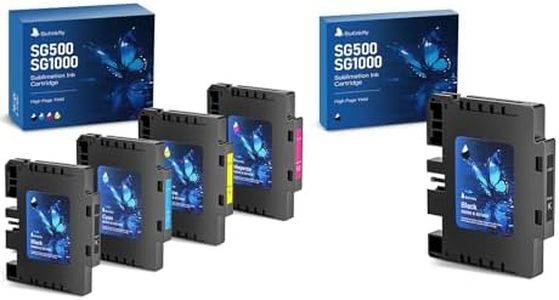3.09 Sublimation Ink Cartridge Compatible with Sawgrass SG500 SG1000 Printer All Firmware Versions | No Grid Lines Guaranteed | High-Performance & High-Viscosity Gel Ink(5 PK, 2B/C/M/Y)