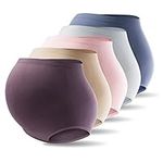 Mama Cotton Women's Over Bump Maternity Underwear High Waist Seamless Pregnancy Briefs Panties (Color-Multicolor-A 5 Pack, Size-M)