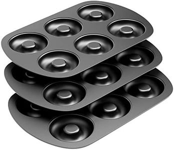 Tiawudi Non-Stick 6-Cavity Donut Baking Pans, Makes Individual Full-Sized 3 1/4" Donuts, Set of 3