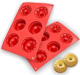 BAKEFY� 1 Piece 6 Cavity Mix Flower Donut 6-Cavity Silicone Donut Mold Non Stick Doughnut Mould Baking Oven Tray