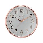 Titan Contemporary Rose Gold Metallic Finish Wall Clock With Silent Sweep Technology - 30 Cm X 30 Cm (Medium) - Analog