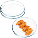 LERIYUFS Glass Dinner Plates Set, Round Glass Salad Plates Set, Small Dessert Plates Set (8 in)