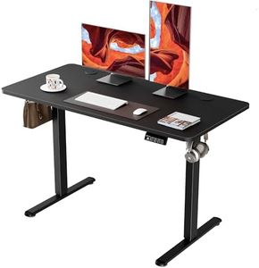 ERGOMAKER Electric Standing Desk 120x60cm (47.2"x23.6"), Height Adjustable Sit Stand Desk with Splice Board for Home Office, Computer Desk Memory Preset (Black Frame + Black Desktop)