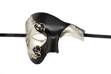 TRIFUNESS Phantom of The Opera Half Face Mask - Mens Masquerade Mask Venetian Masks for Halloween Costume Party Prom