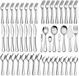 68-Piece Silverware Set with Serving Utensils, Heavy Duty Stainless Steel Flatware Set for 12, Food-Grade Tableware Cutlery Set, Utensil Sets for Home Restaurant, Mirror Finish, Dishwasher Safe