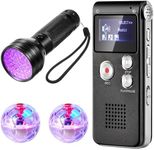 Dunzy 4 Pcs Ghost Hunting Equipment Kit Includes 1 Pocket Digital Voice Recorder 2 LED Light Up Pet Cat Ball 1 Black UV Flashlight, 8 GB (Stylish)(Classic)