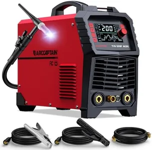 ARCCAPTAIN TIG Welder AC/DC 200Amp with Pulse, Aluminum TIG Welder 110V/220V TIG Welder with Square/Triangular Wave/Stick/MMA/Spot 7 in 1 MultiProcess Welding Machine