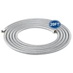 Stainless Steel Refrigerator Water Line - 20 FT PEX Inner Hose Ice Maker Water line,Food Grade Fridge Water Hose with 1/4 Inch Compression Connector for Potable Drinking Water and Humidifier