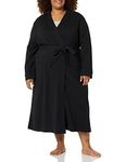 Amazon Essentials Women's Lightweight Waffle Full-Length Robe, Black, Medium