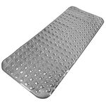 Navaris Non Slip Bathtub Mat - Long Anti-Slip Bath Mat for Bathtubs, Shower, Spa - Large PVC Bathmat with Suction Cups - 100 x 41 cm, Grey