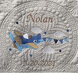 OllieByBeebz Personalized Baby Blanket Quilt | Monogrammed Blankets for Boys and Girls | Embroidered Baby Gifts | (Airplane)