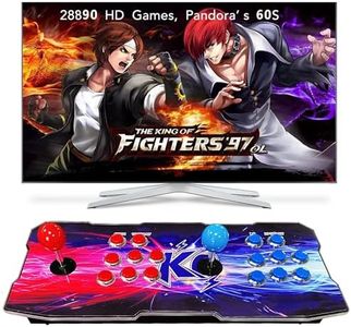 FVBADE [30000 Games in 1] 70S Pandora Box Arcade Game Console Compatible PC & Projector & TV ,3D Games 1-4 Players Double Joystick Favorite List Game Category Save/Search/Hide/Pause/Delete Games