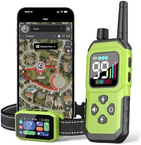 RAINLEOTI GPS Wireless Dog Fence & Remote Training Collar, Free APP Control, No Subscription Fee, Adjustable GPS Boundary, Green, Dogs 10-120 lbs
