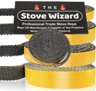 The Stove Wizard Fire Rope for Wood Burning Stove, Self Adhesive Seal Liner for Stove, Chimney, Fireplaces, Oven Door, Heat Resistant Sealant Strip (2mm x 15mm x 3.5m)